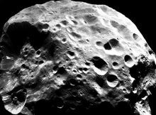 Strange heavily cratered surface of the Saturn’s satellite – Hyperion. Image via Seeker.