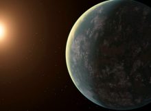 Only 31 light-years away from Earth, the exoplanet GJ 357 d catches light from its host star GJ 357, in this artistic rendering.. Jack Madden/Cornell University