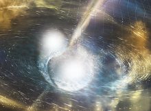 An artistic rendering of two neutron stars merging. Credit: NSF/LIGO/Sonoma State/A. Simonnet