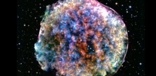 A new image of the Tycho supernova remnant from Chanda shows a pattern of bright clumps and fainter holes in the X-ray data.