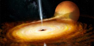 Illustration of the MAXI J1820+070 Black Hole (Credit John Paice)