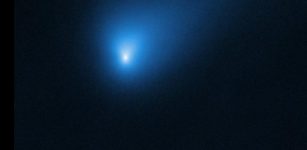 On 12 October 2019, the NASA/ESA Hubble Space Telescope observed Comet 2I/Borisov at a distance of approximately 420 million kilometres from Earth. The comet is believed to have arrived here from another planetary system elsewhere in our galaxy. CREDIT NASA, ESA, D. Jewitt (UCLA)