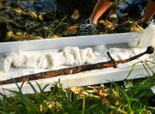 Real-Life Excalibur Found Underwater In Bosnia - Medieval Sword In Stone Pulled Out