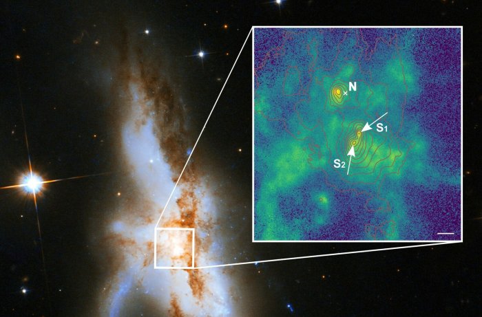 Three Supermassive Black Holes - Each With A Mass Of 90 Million Suns Discovered In Irregular Galaxy NGC 6240