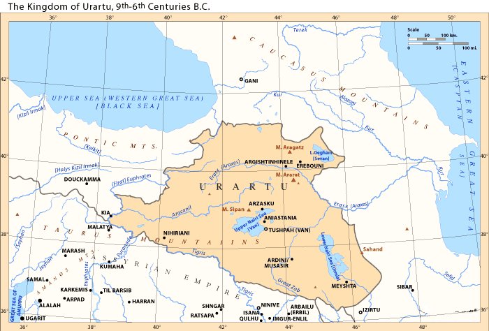 Map of Urartu, 9th–6th centuries B.C