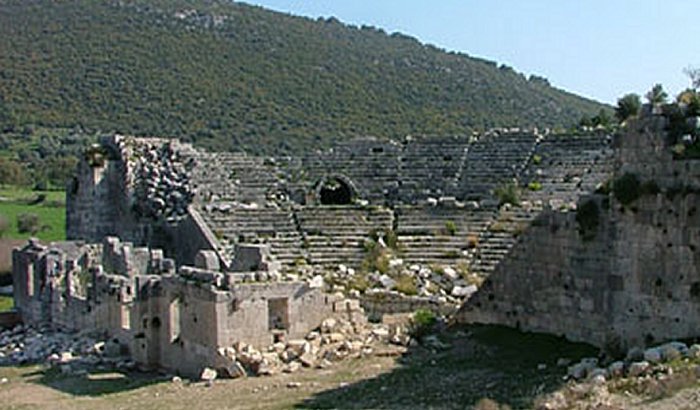 Ruins of Patara's amphitheater.