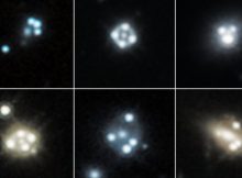 Quasars are all distorted through gravitational lensing, appearing as four spots of lightNASA, ESA, A. Nierenberg, JPL and T. Treu, UCLA)