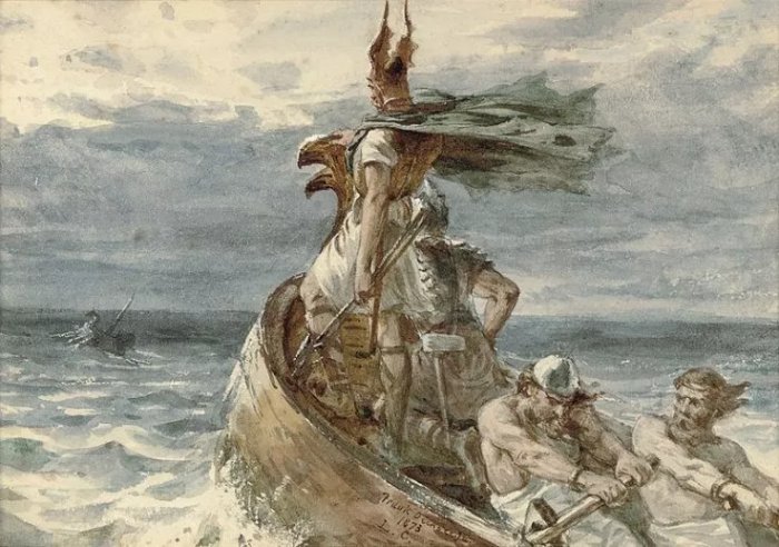 "Vikings Heading for Land," by Frank Dicksee, 1873.