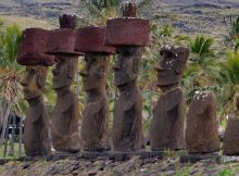 Ahu Nau Nau, a cultural and religious site built by Rapa Nui society on Easter Island's Anakena beach, was among 11 sites where previously gathered data were examined as part of the new study led by the University of Oregon doctoral candidate Robert DiNapoli. The site is located on the north shore of Easter Island. Credit: Robert DiNapoli