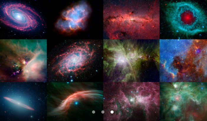 Twelve images from NASA's Spitzer Space Telescope display the stunning cosmic views captured by the infrared observatory during its lifetime. Credit: NASA/JPL-Caltech