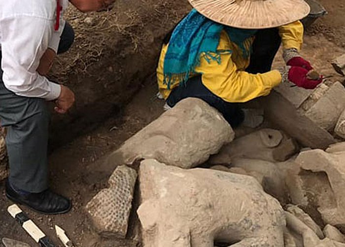 Buddha Statues With Broken Arms, Legs And Without Heads Unearthed In Angkor Wat, Cambodia