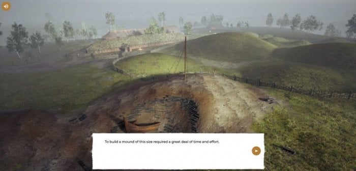 The virtual tour lets you see burial mounds and visit longhouses. Credit: Gjellestadstory.no