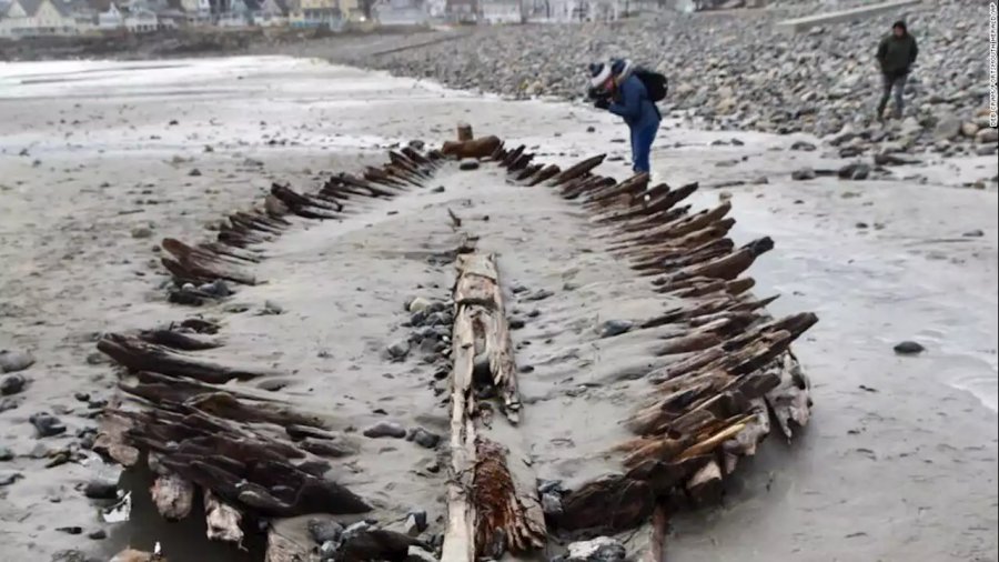 Maine Cargo Ship Remains Uncovered By Waves Dated Colonial-Era