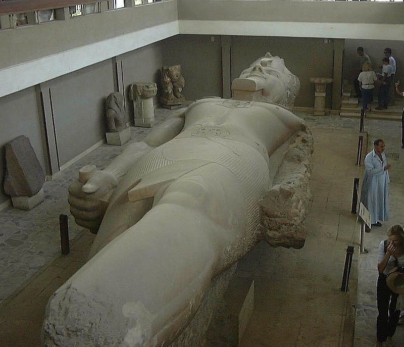 A gigantic statue of Ramesses II in Memphis.