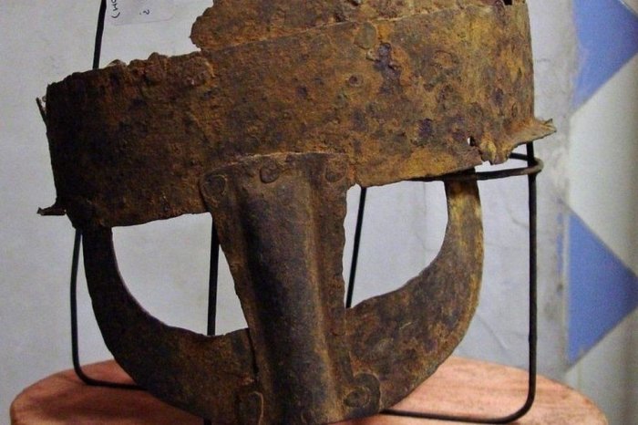 The Yarm Viking helmet is the first one to be unearthed in Britain. Credit. Durham University.