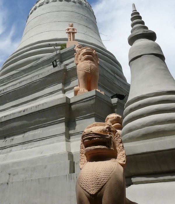 Two Pieces Of A Six-Foot-Tall Lion Statue Accidentally Found In Phnom Penh, Cambodia