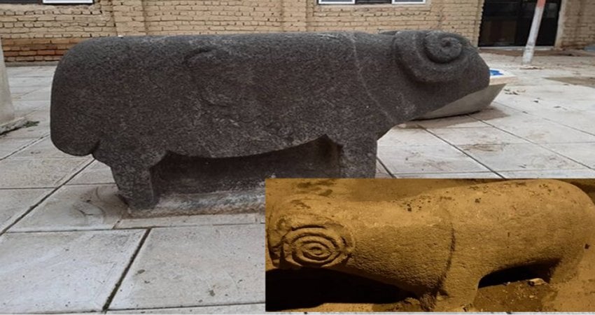 Ancient Stone Ram Figurine - Symbol Of Abundance And Great Courage - Unearthed In Old Cemetery