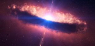 A quasar - the most luminous persistent source of light in the universe (NASA provided elements of this image)