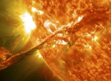 Image of the solar atmosphere showing a coronal mass ejection. Credit: NASA/GSFC/SDO
