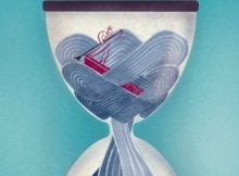 Artistic illustration of a gondolier trapped in a quantum superposition of time flows. Credit: © Aloop Visual & Science, University of Vienna, Institute for Quantum Optics and Quantum Information of the Austrian Academy of Sciences