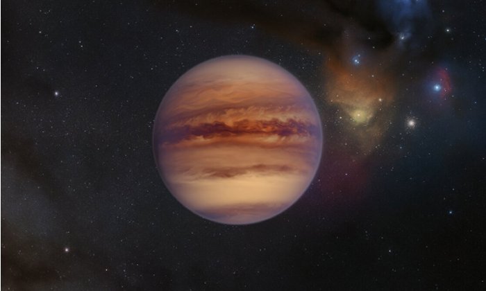 This artist’s impression shows an example of a rogue planet detected in the Rho Ophiuchi region where ESO observations have recently helped uncover at least 70 of these objects. Rogue planets have masses comparable to those of the planets in our Solar System but do not orbit a star, instead roaming freely on their own. Credit: ESO/M. Kornmesser