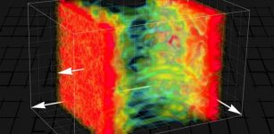 A quark gluon plasma after the collision of two heavy nuclei. Credit: TU Wien