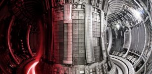 Nuclear fusion facility: JET interior with superimposed plasma. Credit: UKAEA