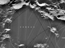 SwRI scientists joined a team that reanalyzed and modeled materials ejected by an impact into the Moon's Cabeus crater a decade ago. The new findings suggest that volatile materials in the permanently shaded region near the lunar south pole were likely delivered by a comet. Credit: USGS