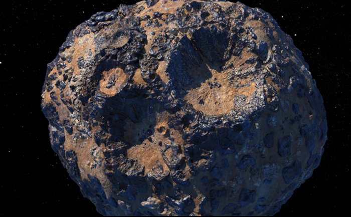 An artist's rendering of Psyche, the largest of the metal-rich asteroids in the solar system. Credit: NASA/JPL-Caltech/ASU