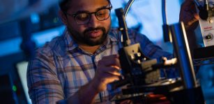 Rice University postdoctoral fellow Kedar Joshi prepares an experiment at the Biswal Lab to see how magnetic fields will affect a colloid of magnetic particles. Joshi and his mentor, chemical and biomolecular engineer Sibani Lisa Biswal, recently discovered unusual properties in magnetized colloids that adhere to Kelvin’s equation, which models thermodynamics. Credit: Jeff Fitlow/Rice University