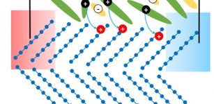 Schematic illustration of the modulation doping process and thermal voltage generation.