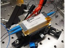 Researchers developed a new waveguide optical parametric amplifier (OPA) module (pictured), which they combined with a specially designed photon detector to generate strongly nonclassical light that can be used for quantum experiments. Credit: Kan Takase, University of Tokyo