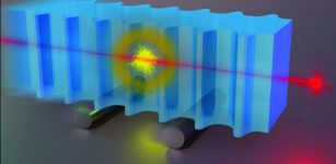 An illustration of a near-zero index metamaterial shows that when light travels through, it moves in a constant phase. (Credit: Second Bay Studios/Harvard SEAS)