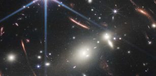 This image – the first released from NASA’s James Webb Space Telescope – shows the galaxy cluster SMACS 0723. Some of the galaxies appear smeared or stretched due to a phenomenon called gravitational lensing. This effect can help scientists map the presence of dark matter in the universe. Credit: NASA, ESA, CSA, STScI