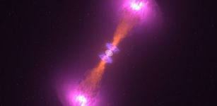 A neutron star merger. Credit: NASA's Goddard Space Flight Center/CI Lab