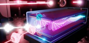 The pairing between magnons and excitons will allow researchers to see spin directions, an important consideration for several quantum applications. Credit: Chung-Jui Yu