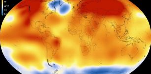 During the past century, the global surface temperature has been increasing, except a swath of region in the subpolar North Atlantic that is overall cooling, referred as “warming hole”. Credit: NASA