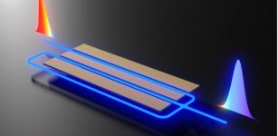 Changing the color of single photons using an integrated phase modulator. Credit: Loncar Lab/Harvard SEAS