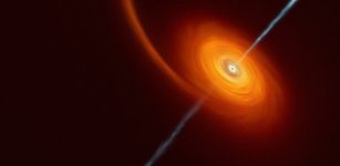 Artist’s impression of a black hole swallowing a star