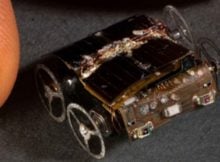 Researchers at the University of Washington have now created MilliMobile, a tiny, self-driving robot powered only by surrounding light or radio waves. It’s about the size of a penny and can run indefinitely on harvested energy.Mark Stone/University of Washington