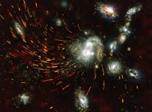 Giant Galaxies Could Form Just 1.4 Billion Years